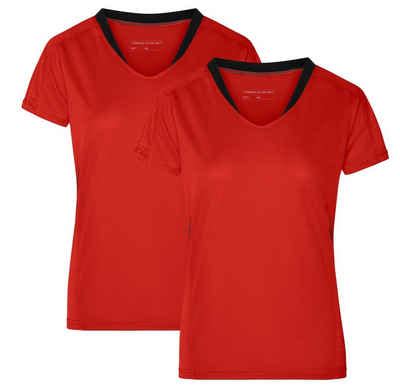 Rote Laufshirts für Damen mit Dri